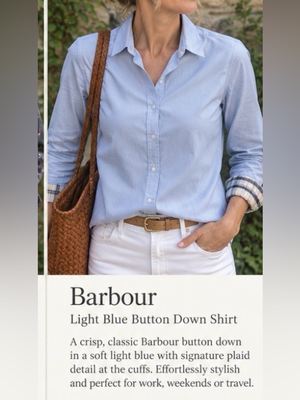 Barbour Light Blue Button-Down Shirt - Classic women’s Oxford